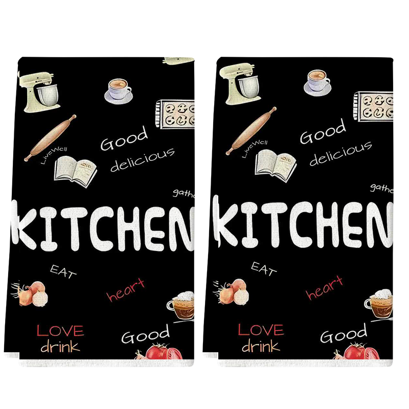 Home Cooking Cookbook - 2 peças, toalhas de cozinha com